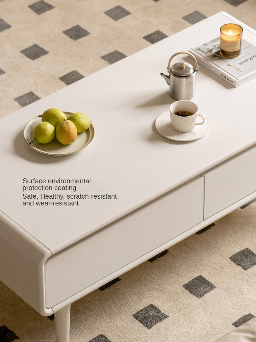 Rubber Wood Cream Coffee Table