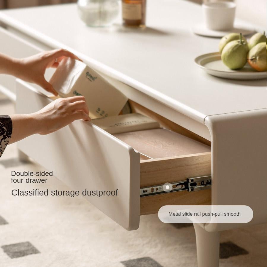Rubber Wood Cream Coffee Table