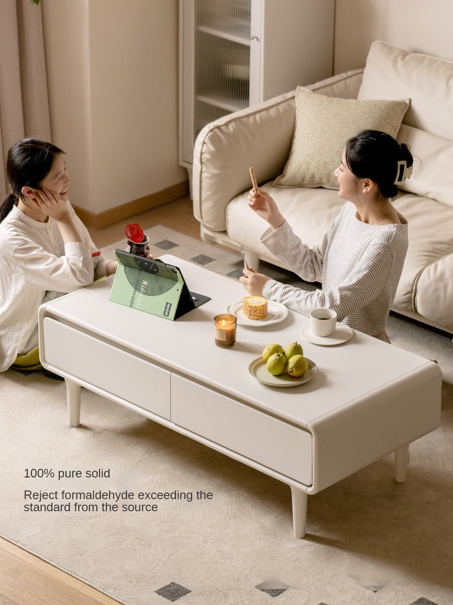 Rubber Wood Cream Coffee Table
