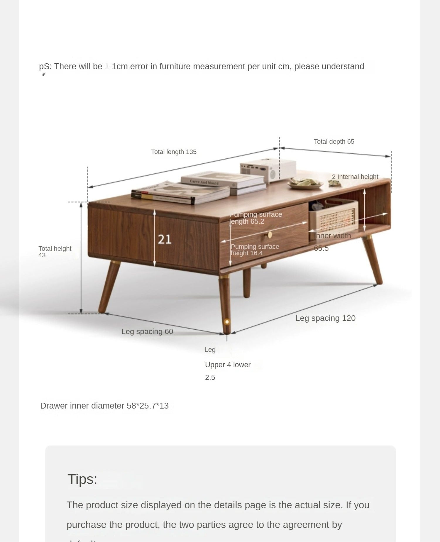 Black Walnut Solid Wood Coffee Table