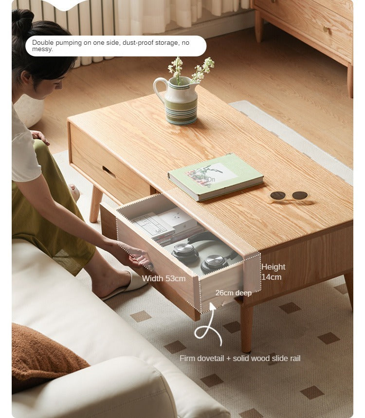 Oak Solid Wood Classic Coffee Table