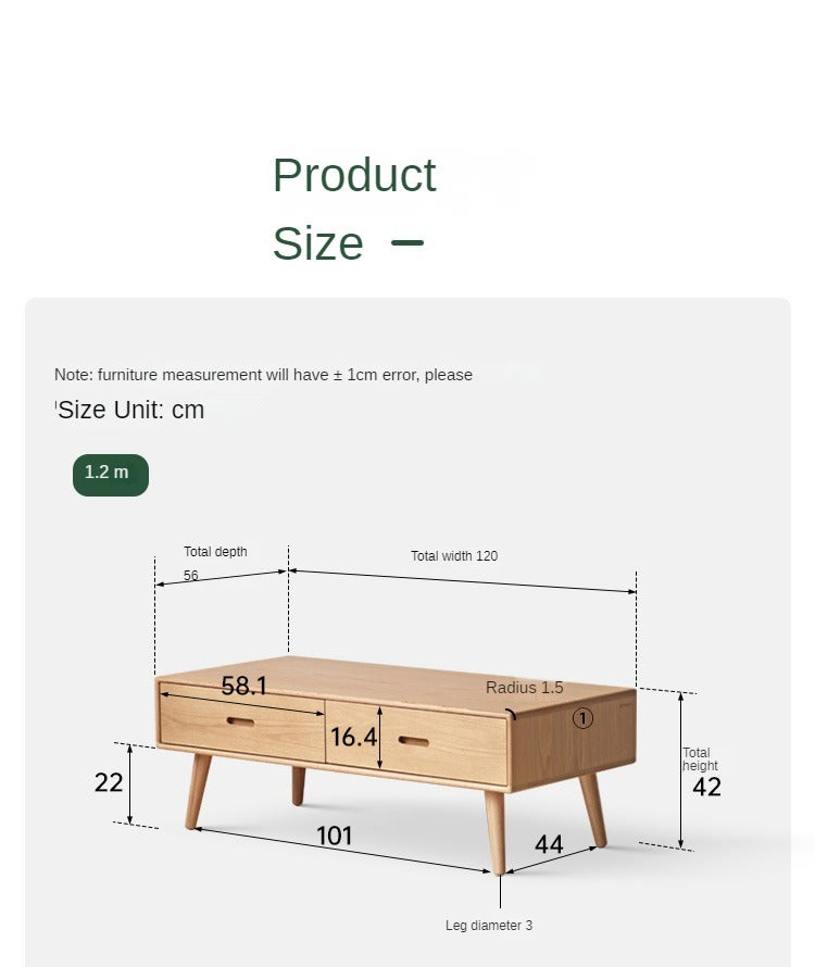 Oak Solid Wood Classic Coffee Table