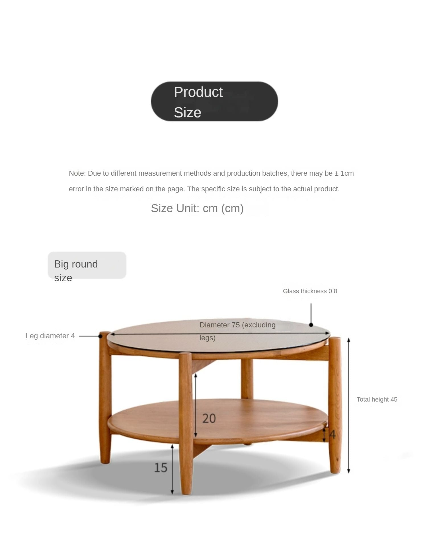 Cherry Wood Rattan Vine Weaving Glass Retro Coffee Table Combination