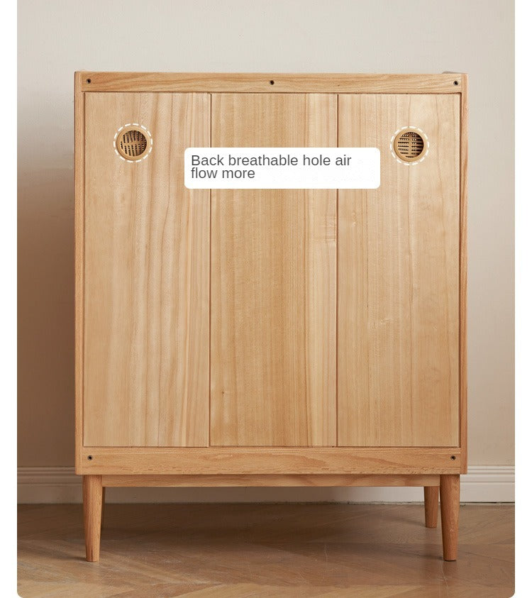 Oak, Black Walnut, Beech Solid Wood Shoe Cabinet