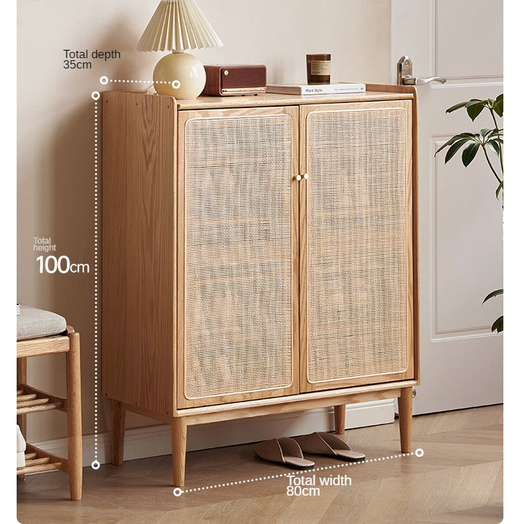 Oak, Black Walnut, Beech Solid Wood Shoe Cabinet