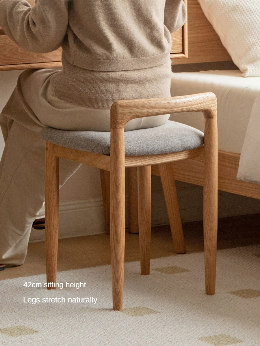 Oak, Beech, Cherry Solid Wood Makeup Stool Chair