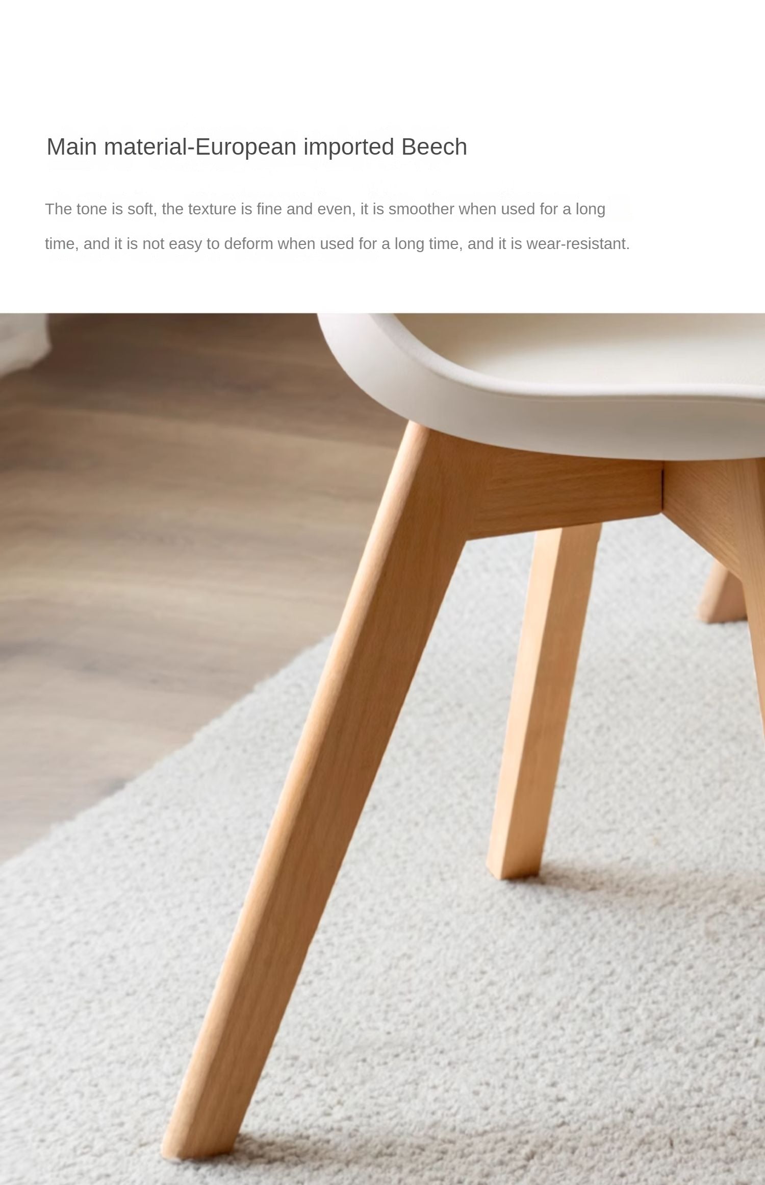 Oak, Beech Solid Wood Eames Chair 4 Pcs Set