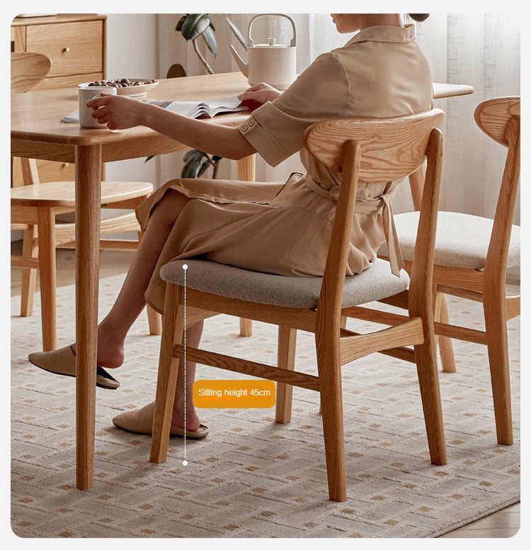 Set 4 pcs Oak Solid Wood Japanese Dining Chair