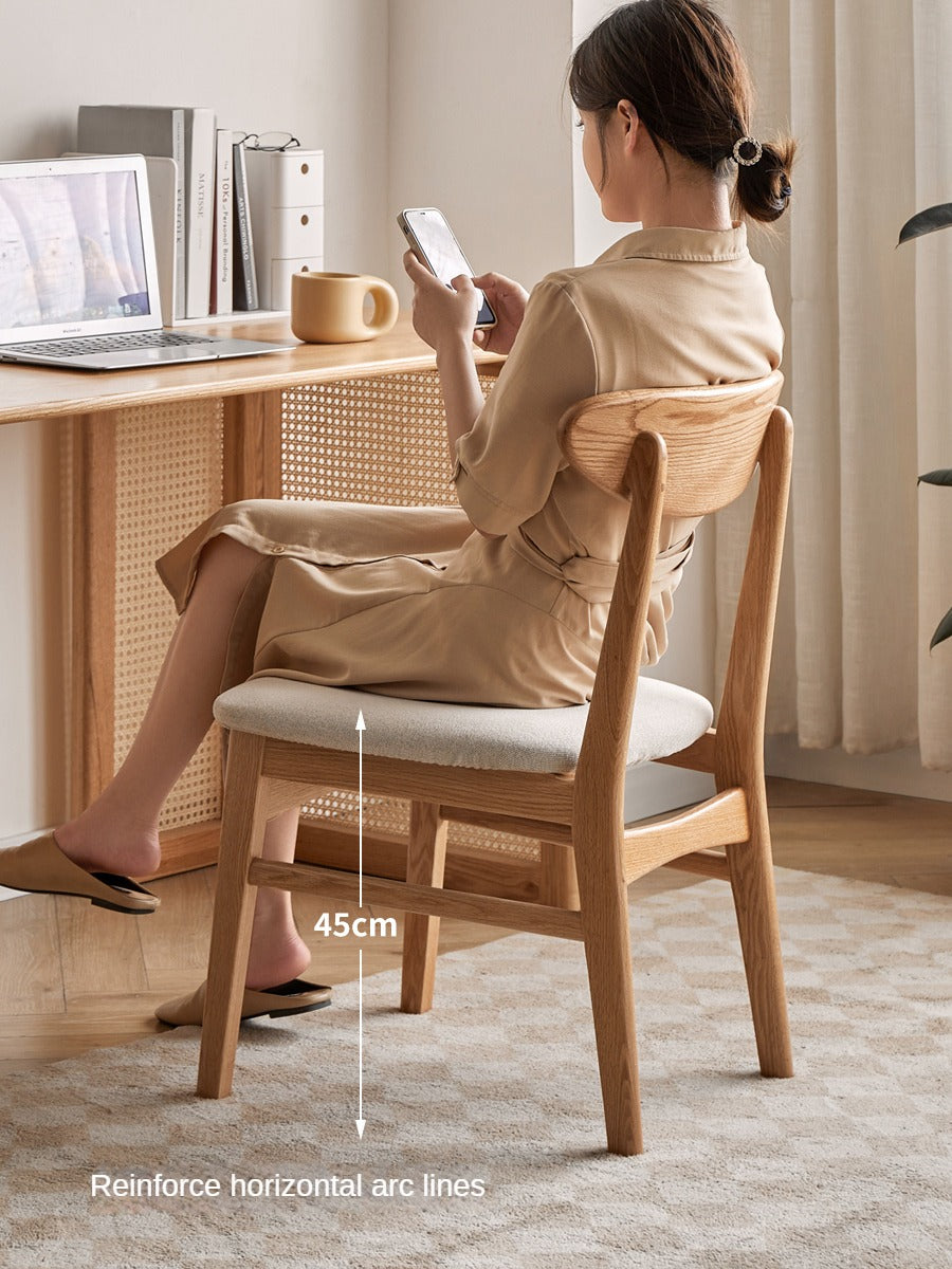 Set 4 pcs Oak Solid Wood Japanese Dining Chair