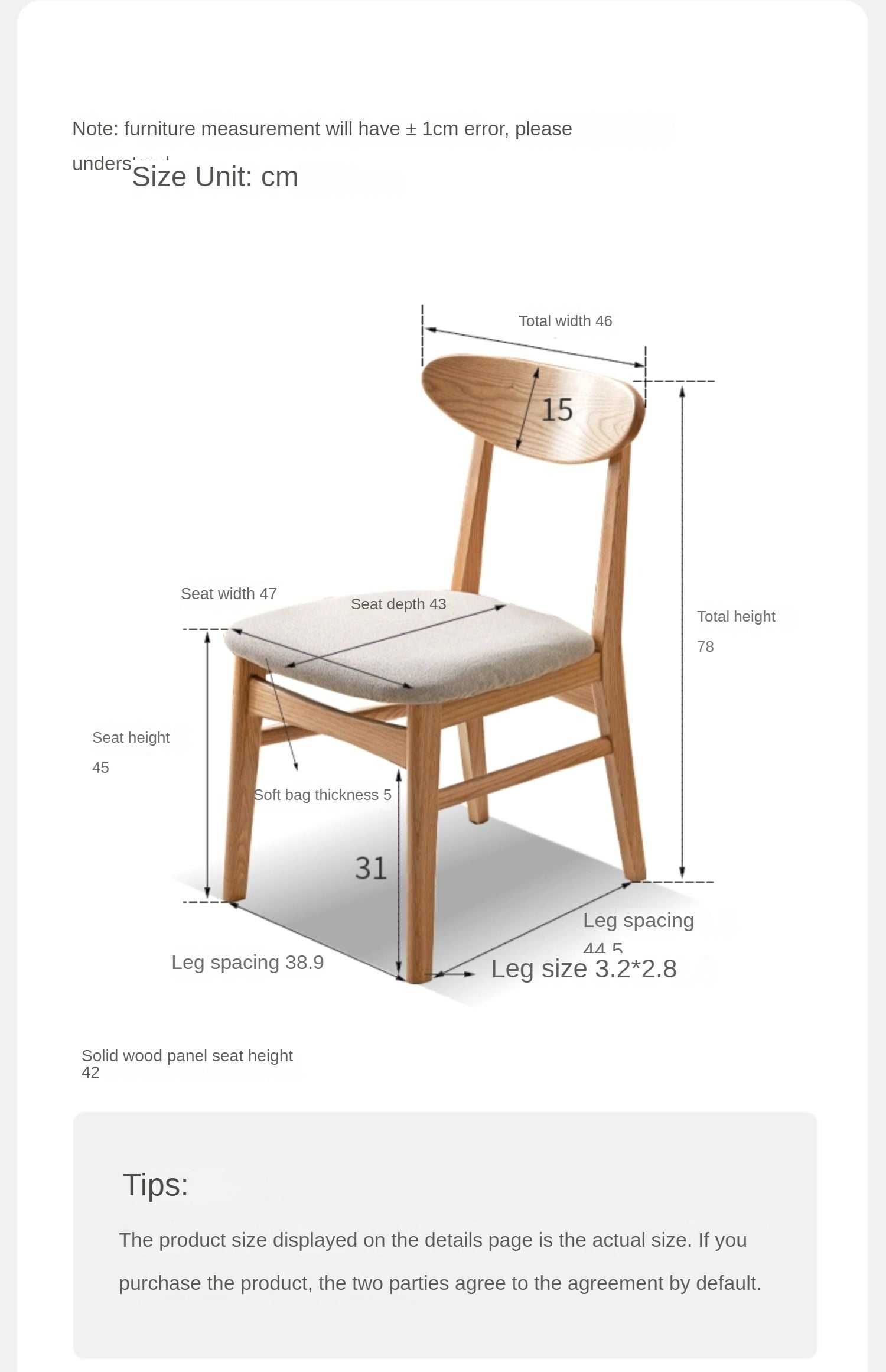 Ash, Oak Solid Wood Dining Chair 4 Pcs Set