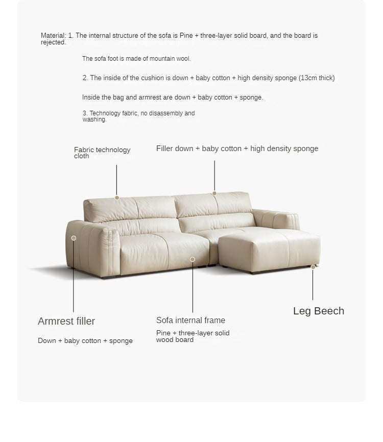 Goose Down, Doll Cotton Sofa Cream Style.
