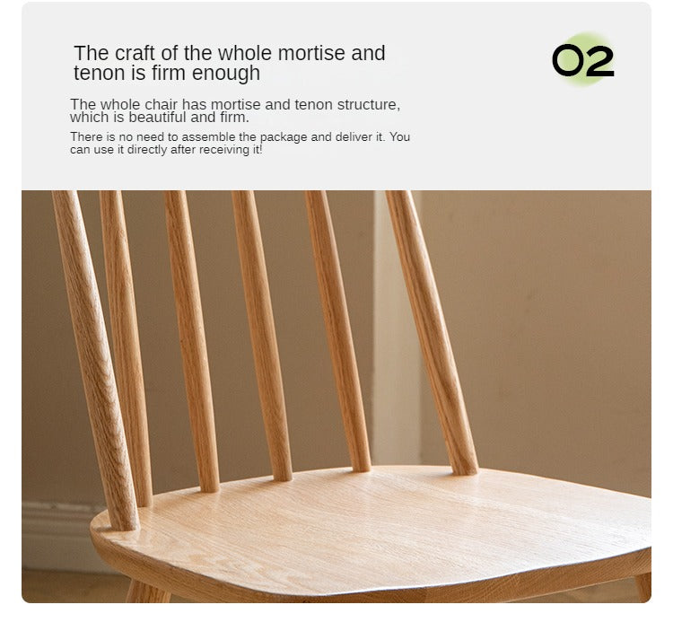 Set 4 pcs Black Walnut, Ash,White Ash, Oak, Cherry, Beech Solid Wood Windsor Chair