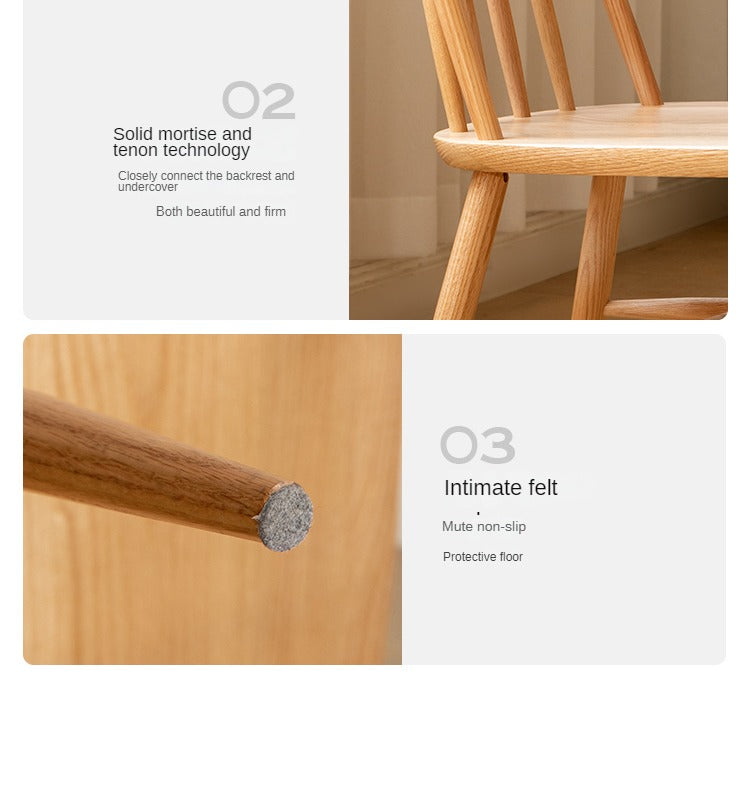 Black Walnut, Ash, Oak, Cherry, Beech Solid Wood Windsor Chair 4 Pcs Set