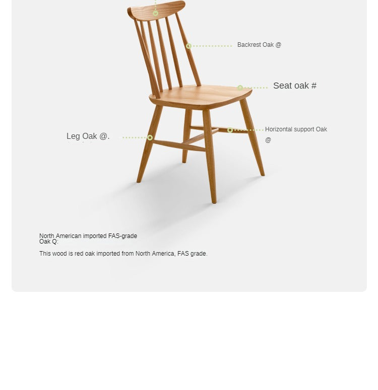 Black Walnut, Ash, Oak, Cherry, Beech Solid Wood Windsor Chair 4 Pcs Set