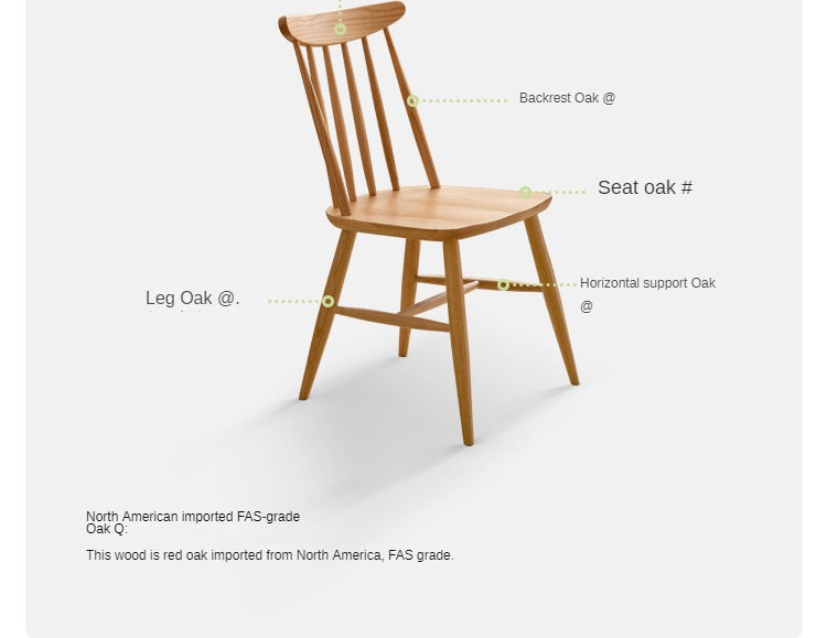 Set 4 pcs Black Walnut, Ash,White Ash, Oak, Cherry, Beech Solid Wood Windsor Chair