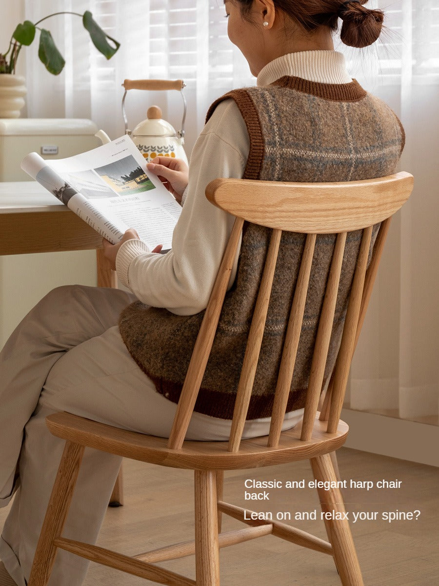 Set 4 pcs Black Walnut, Ash,White Ash, Oak, Cherry, Beech Solid Wood Windsor Chair