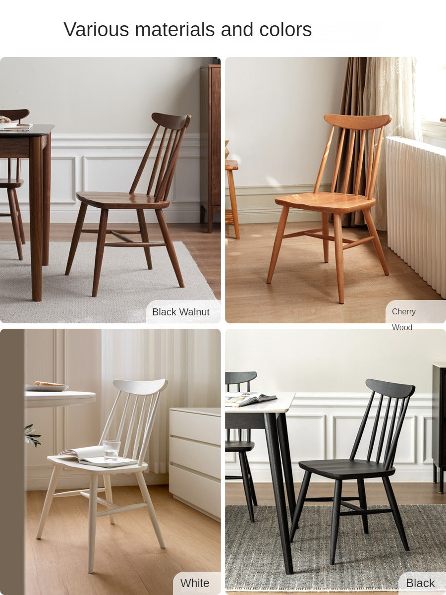 Black Walnut, Ash, Oak, Cherry, Beech Solid Wood Windsor Chair 4 Pcs Set