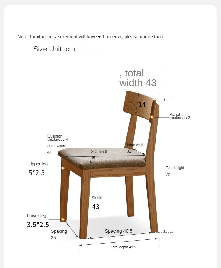 Black Walnut, Ash, Oak Solid Wood, Solid Rubberwood Dining Chair Set of 4