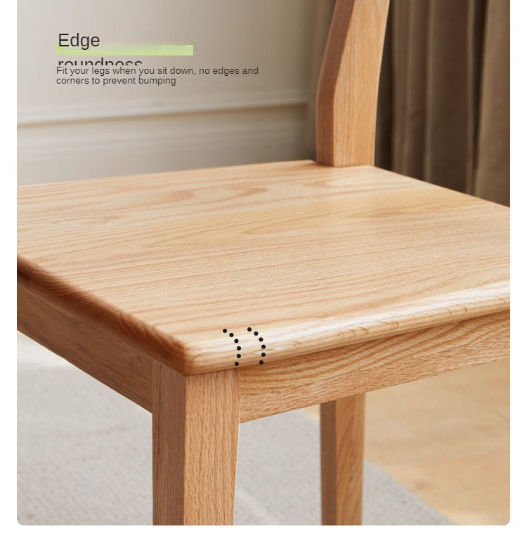 Solid Rubberwood, Ash, Oak, Black Walnut Solid Wood Dining chair Set of 4