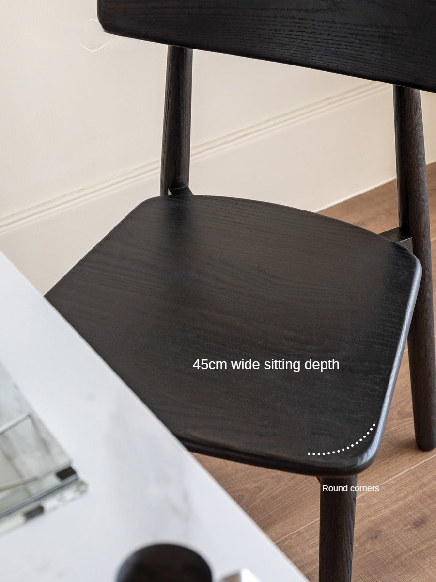 4 Pcs Oak Solid Wood, Solid Rubberwood Black Chair