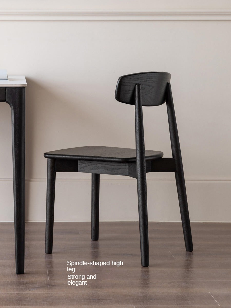 4 Pcs Oak Solid Wood, Solid Rubberwood Black Chair