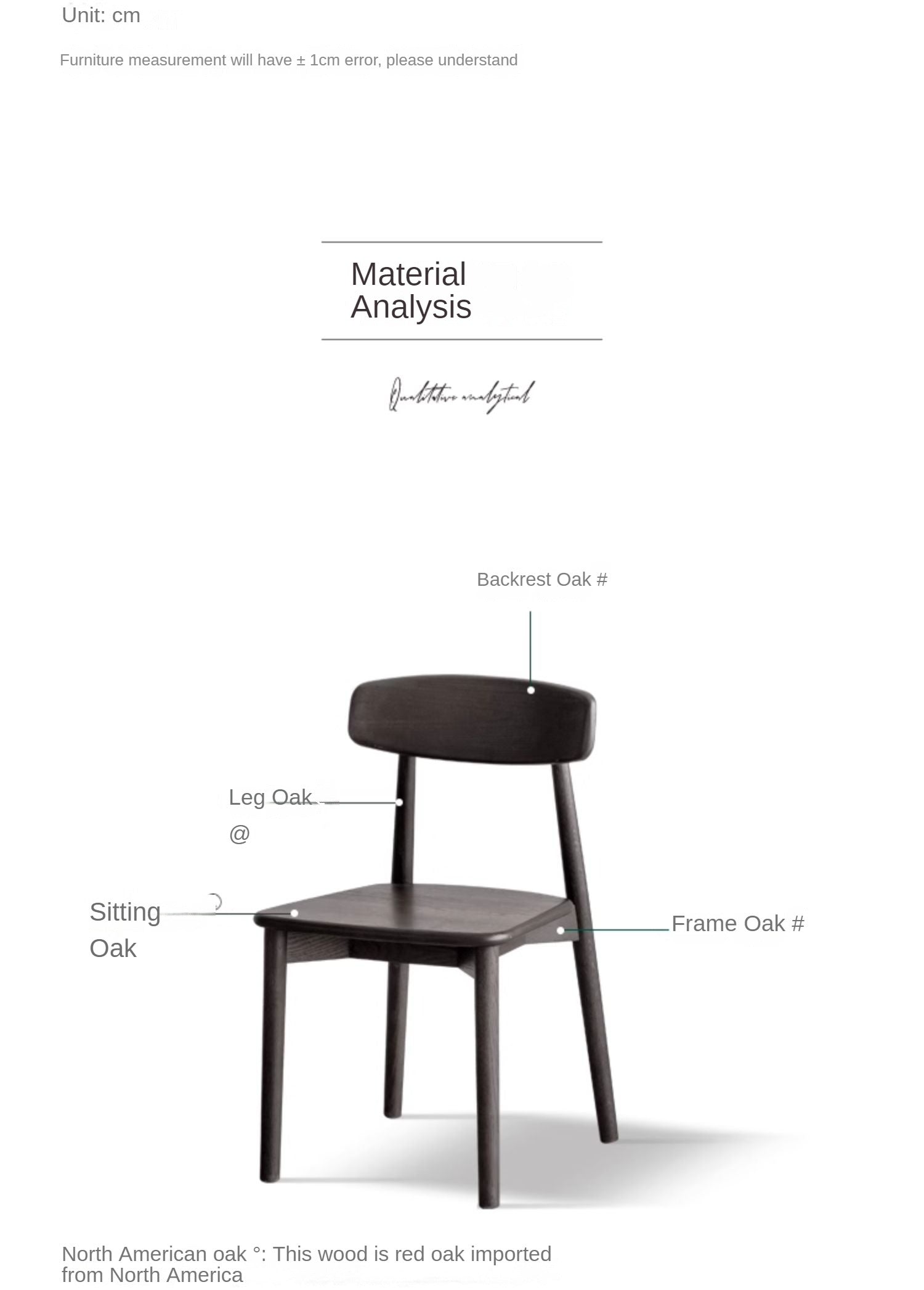 4 Pcs Oak Solid Wood, Solid Rubberwood Light Luxury Black Chair