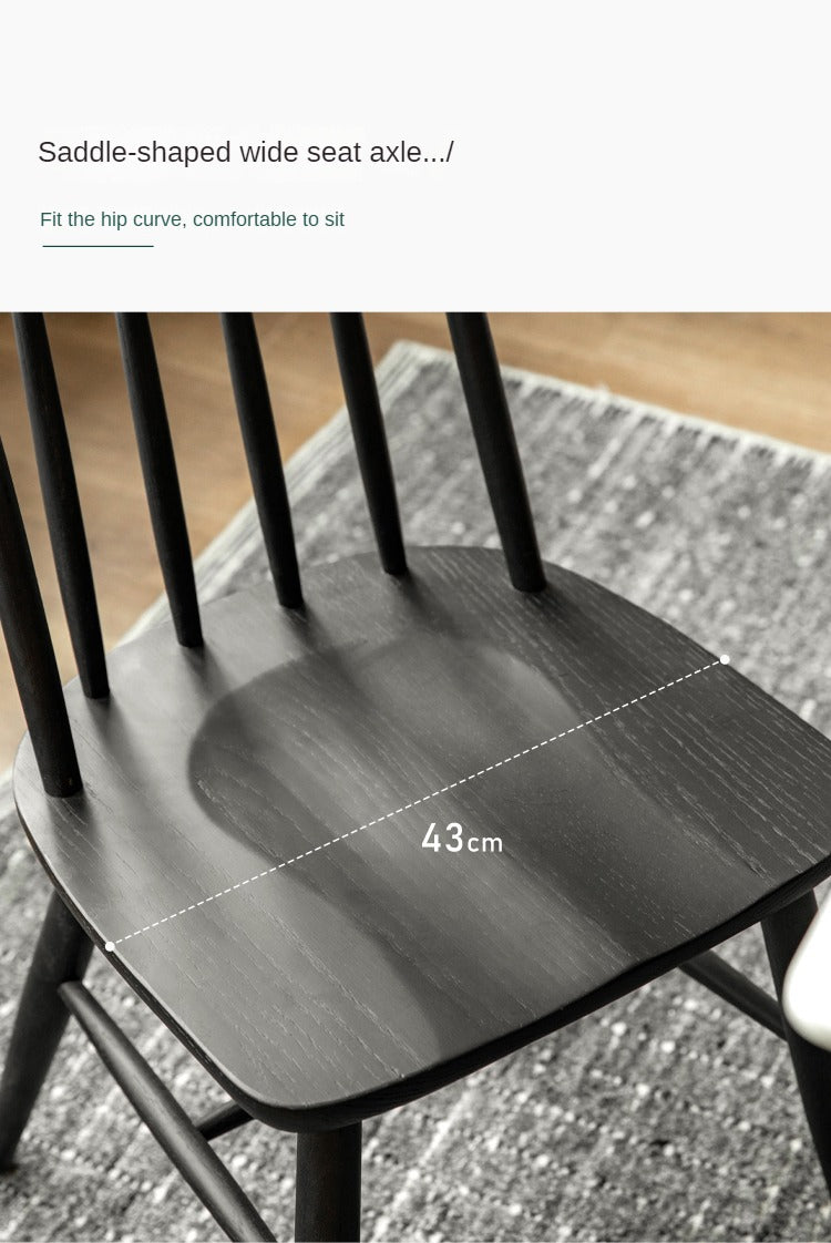 4 Pcs Oak Solid Wood Windsor Chair Smoked