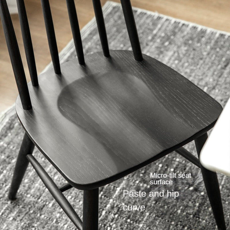 4 Pcs Oak Solid Wood Windsor Chair Smoked