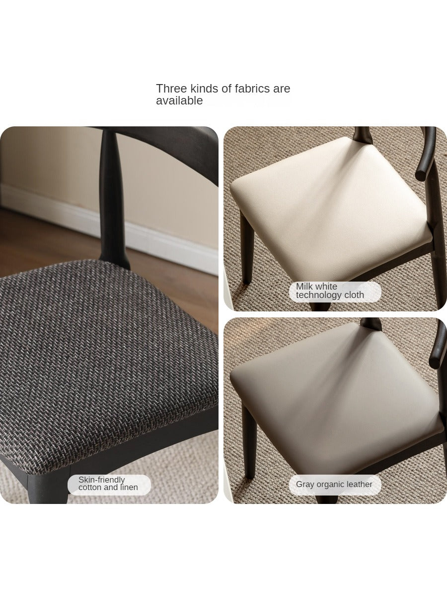 Set 4 pcs White Ash Solid Wood Horn Presidential Chair