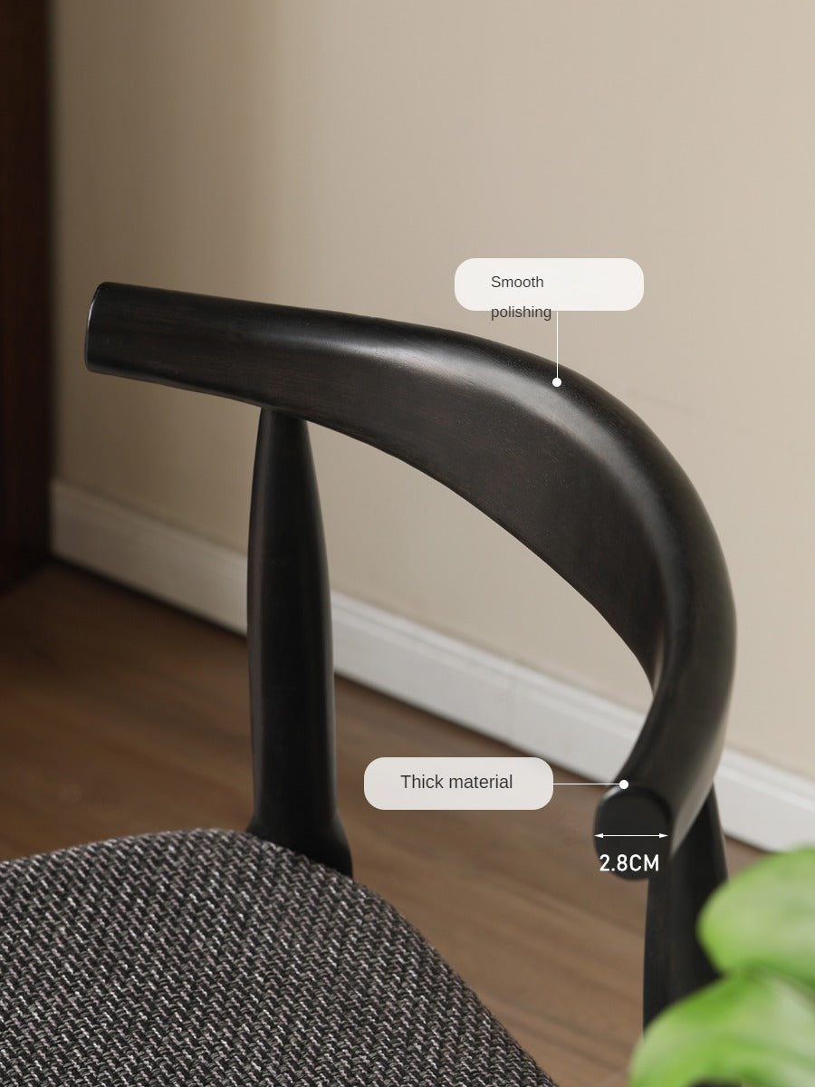 Set 4 pcs White Ash Solid Wood Horn Presidential Chair