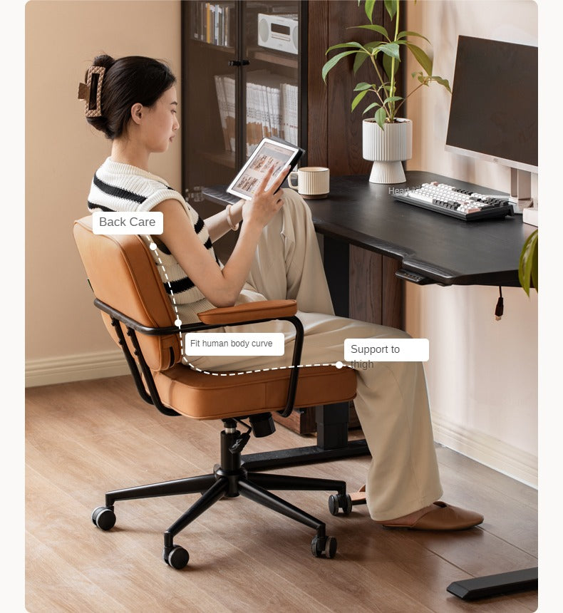 Genuine Leather, Technical Fabric Office Chair.