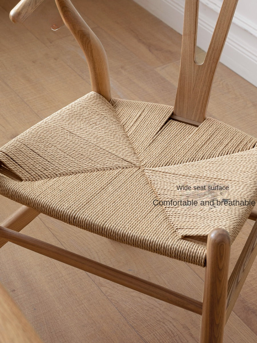 Ash Solid Wood Rope Wishbone Chair