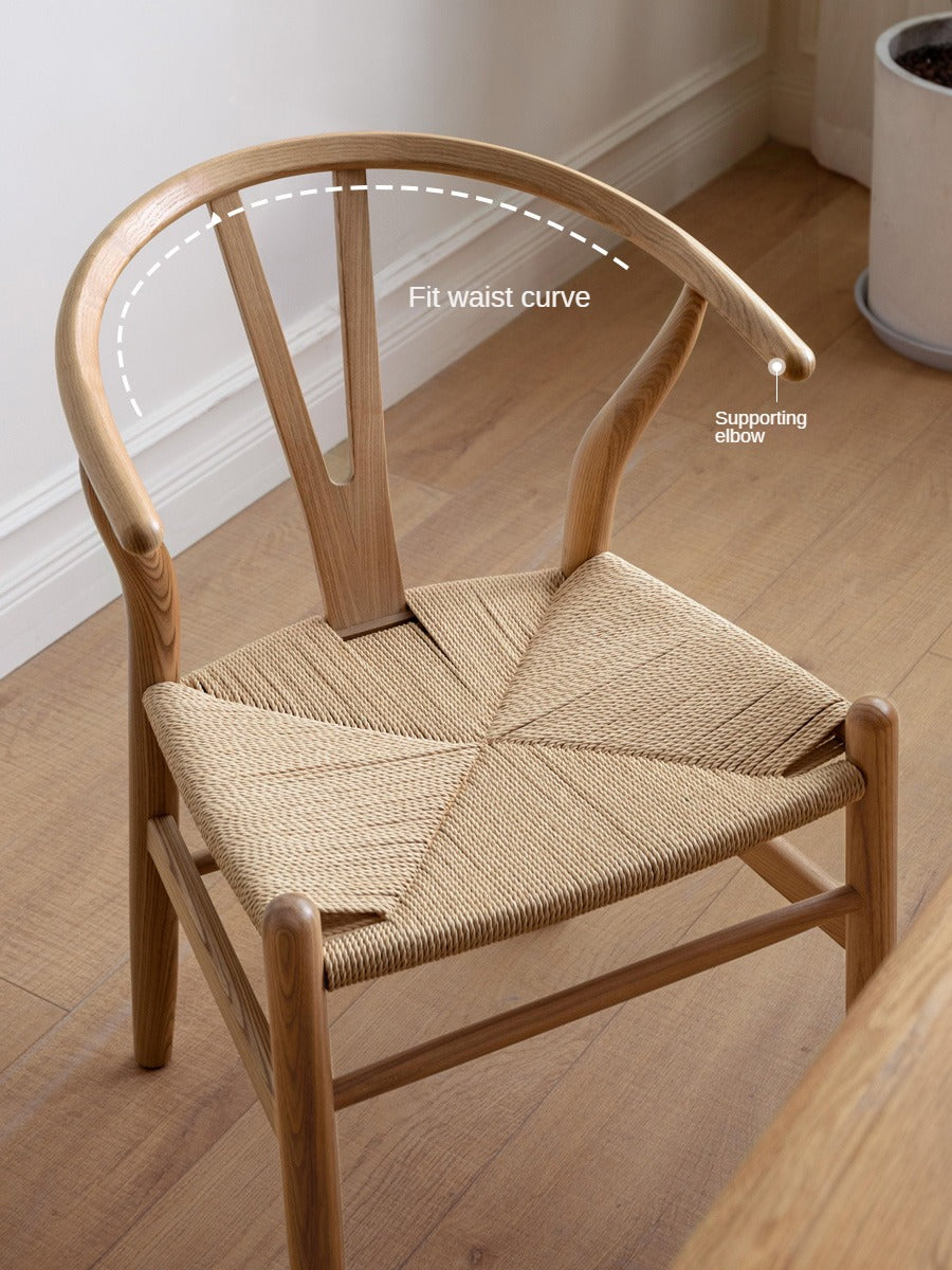 Ash Solid Wood Rope Wishbone Chair