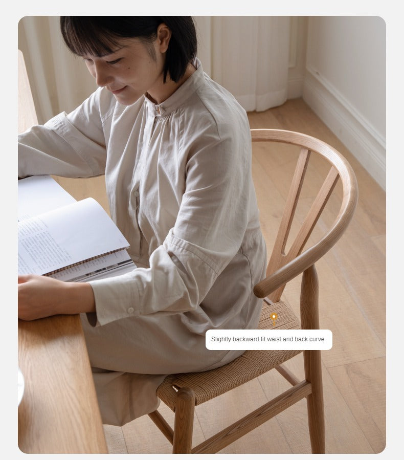 Ash Solid Wood Rope Wishbone Chair