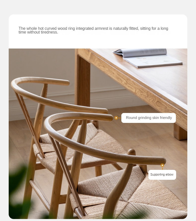 Ash Solid Wood Rope Wishbone Chair