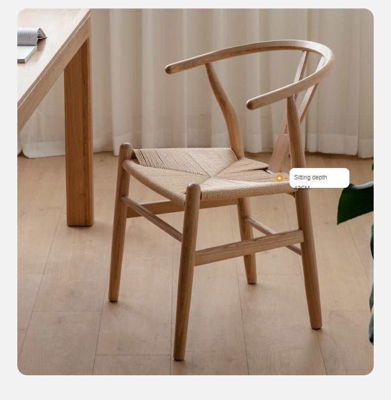 Ash Solid Wood Rope Wishbone Chair