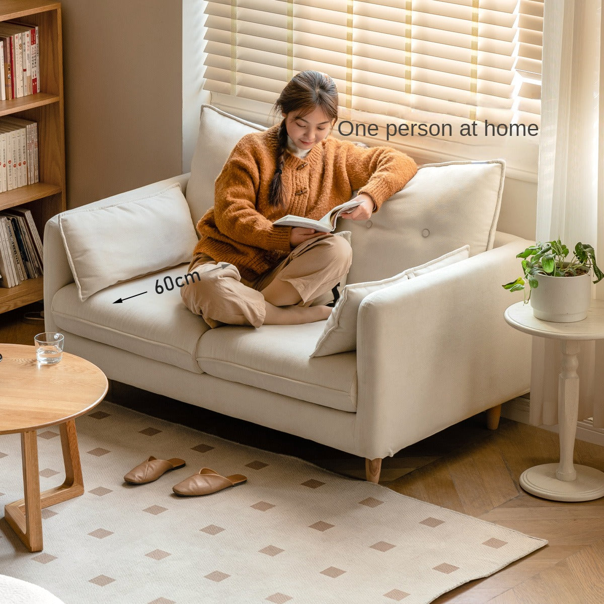 Fabric White Cream Style Sofa.
