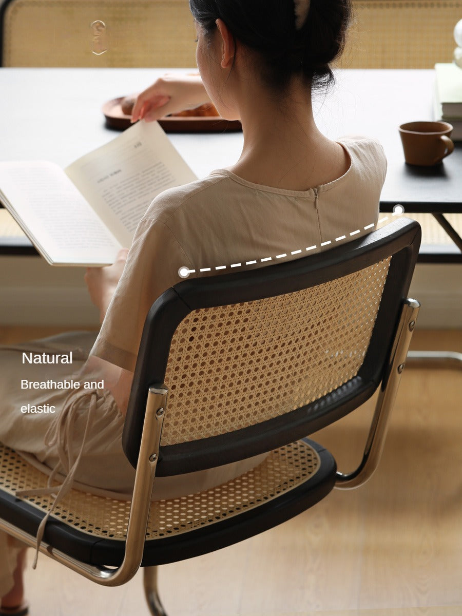 2 Pcs Oak Solid Wood Suspension Retro Rattan Chair