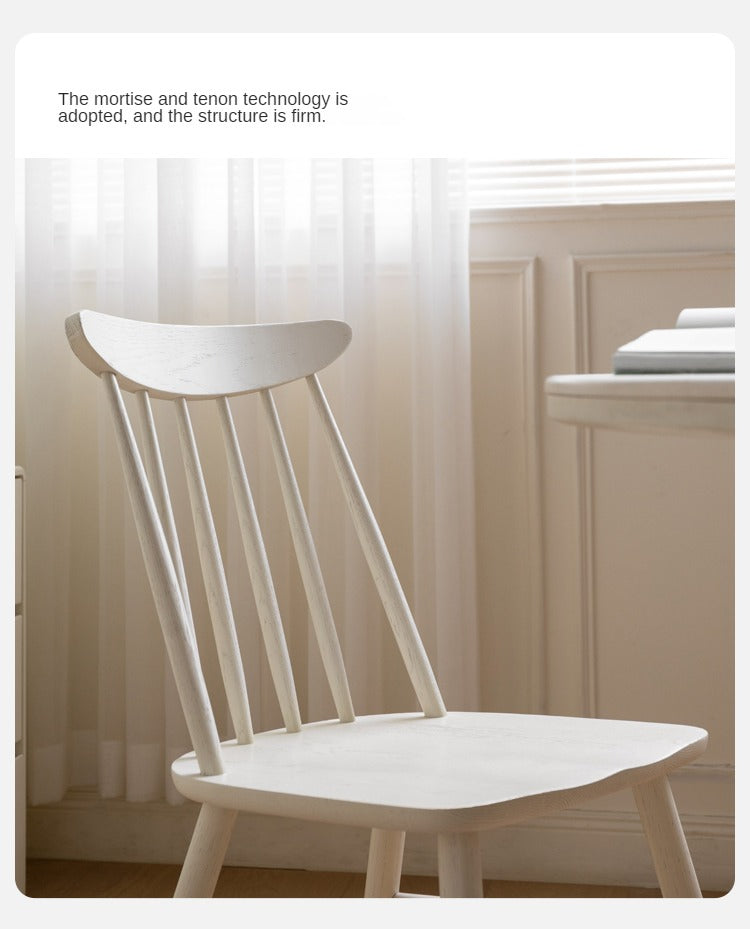 4 pcs Oak Solid Wood Cream Wind Windsor Chair