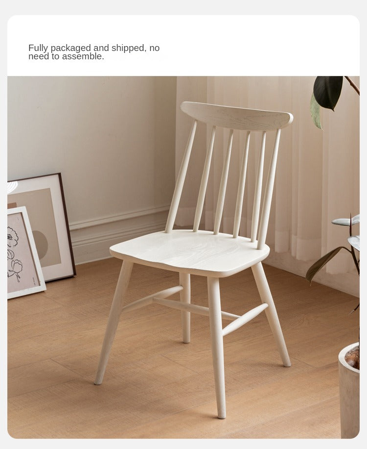 4 pcs Oak Solid Wood Cream Wind Windsor Chair