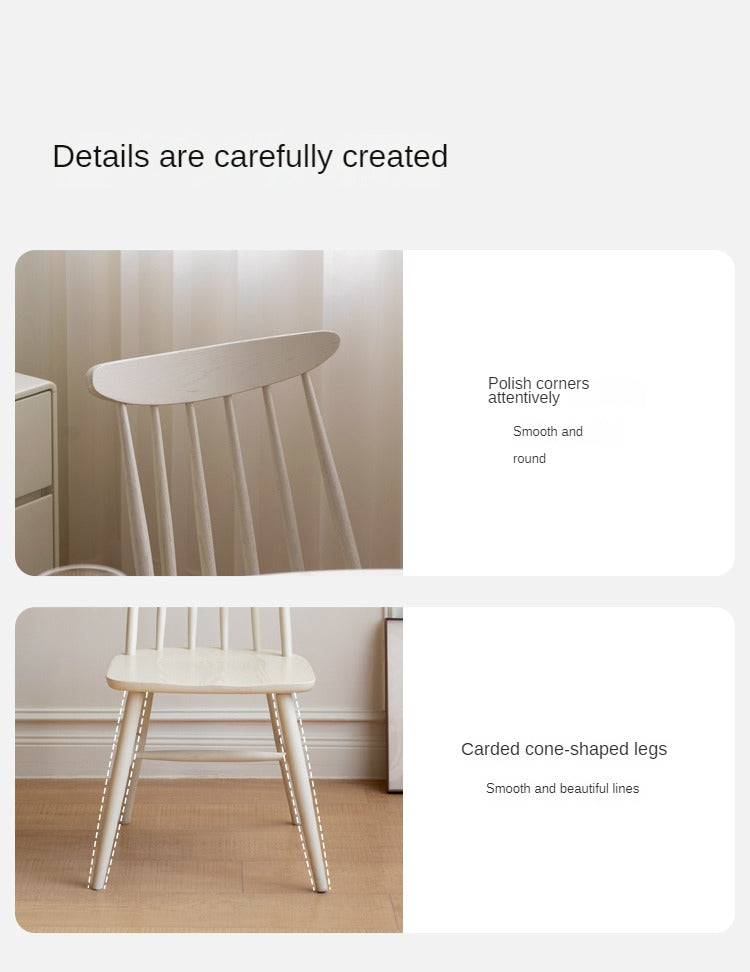 4 pcs Oak Solid Wood Cream Wind Windsor Chair
