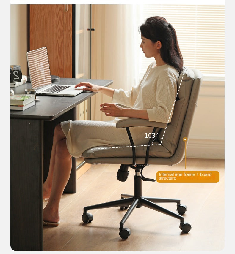 Organic Leather Office Ergonomic Liftable Chair