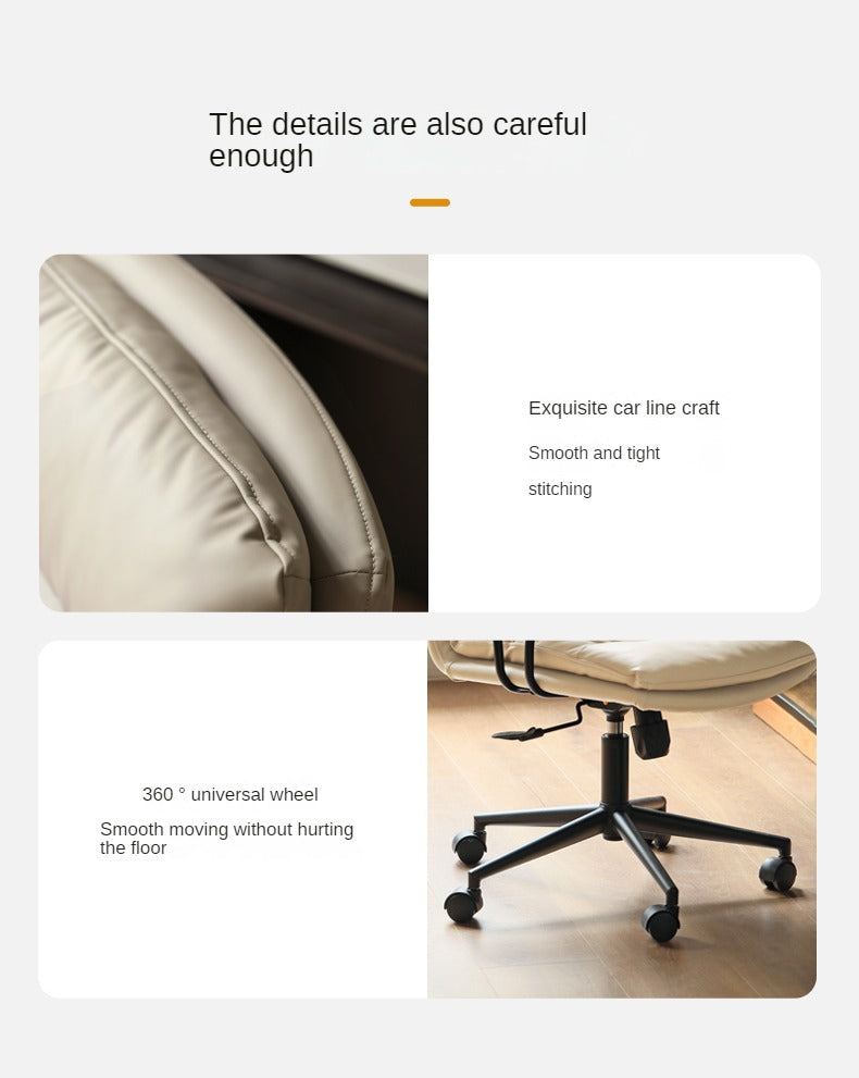 Organic Leather Office Ergonomic Liftable Chair