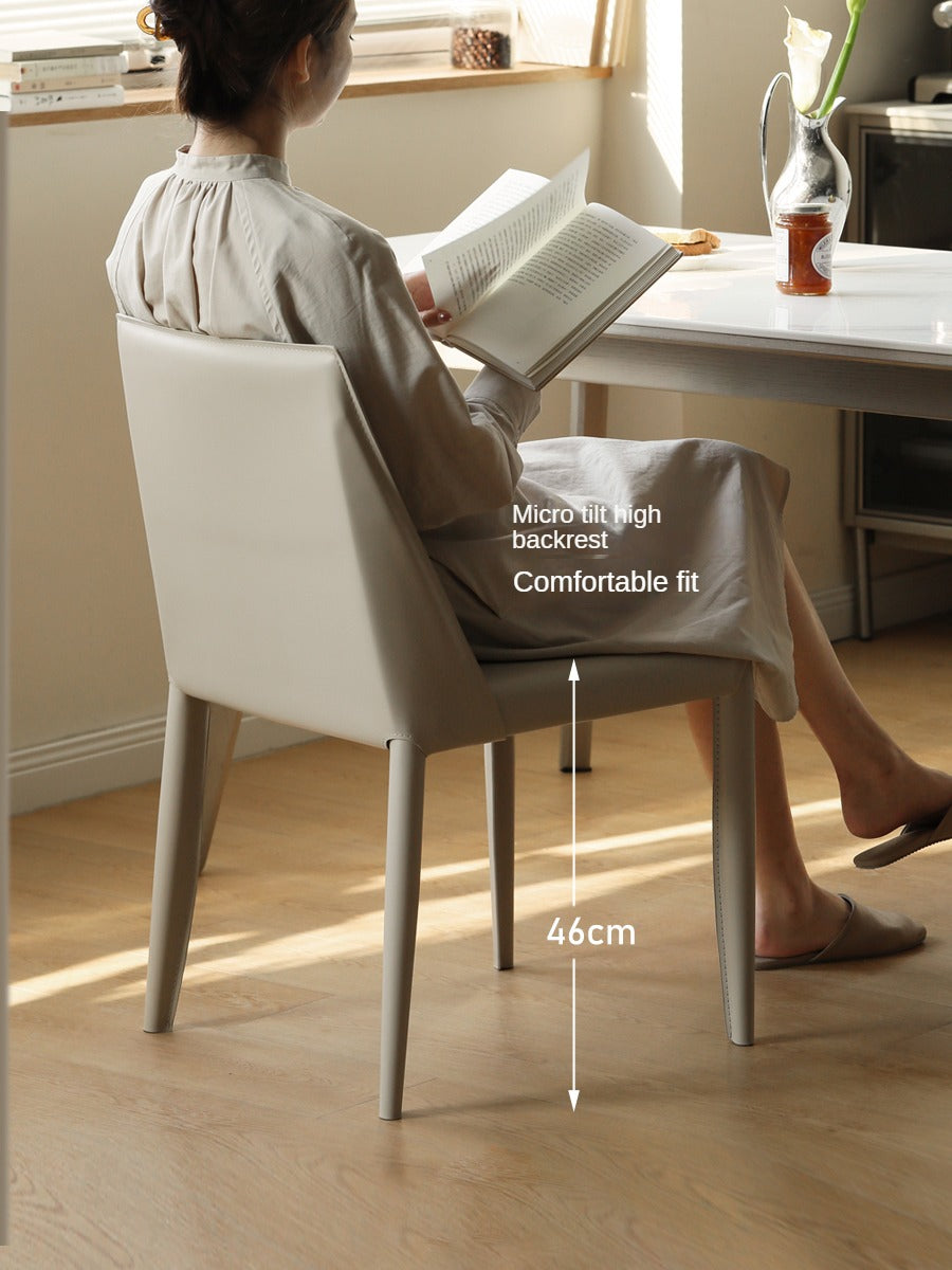 Set 4 pcs Saddle Leather Dining Chair