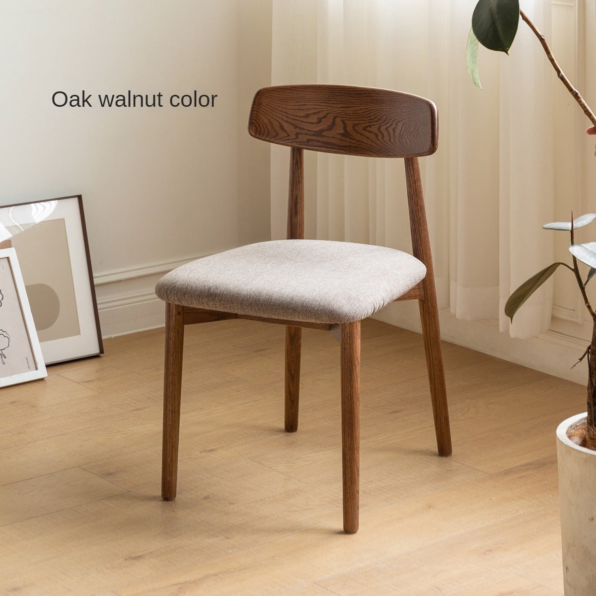 4 pcs set Black Walnut, Ash, Oak, Beech, Cherry Solid Wood Simple Modern-Dining Chair