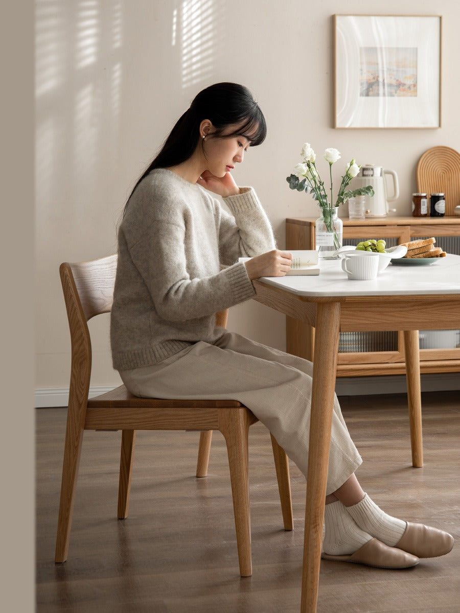 Solid Rubberwood, Ash, Oak Solid Wood Stacking Dining Chair