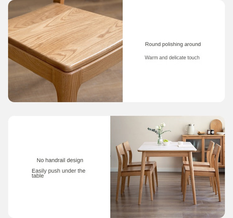 Set 4 pcs Black Walnut, White Ash, Ash, Oak, Solid Rubberwood Stacking Dining Chairs