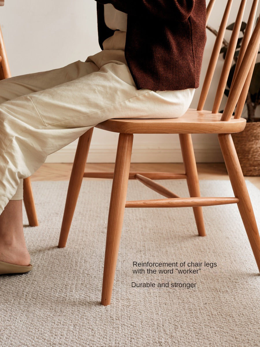 Set 4 pcs Cherry Solid Wood Modern Minimalist Nordic Style Backrest Chair