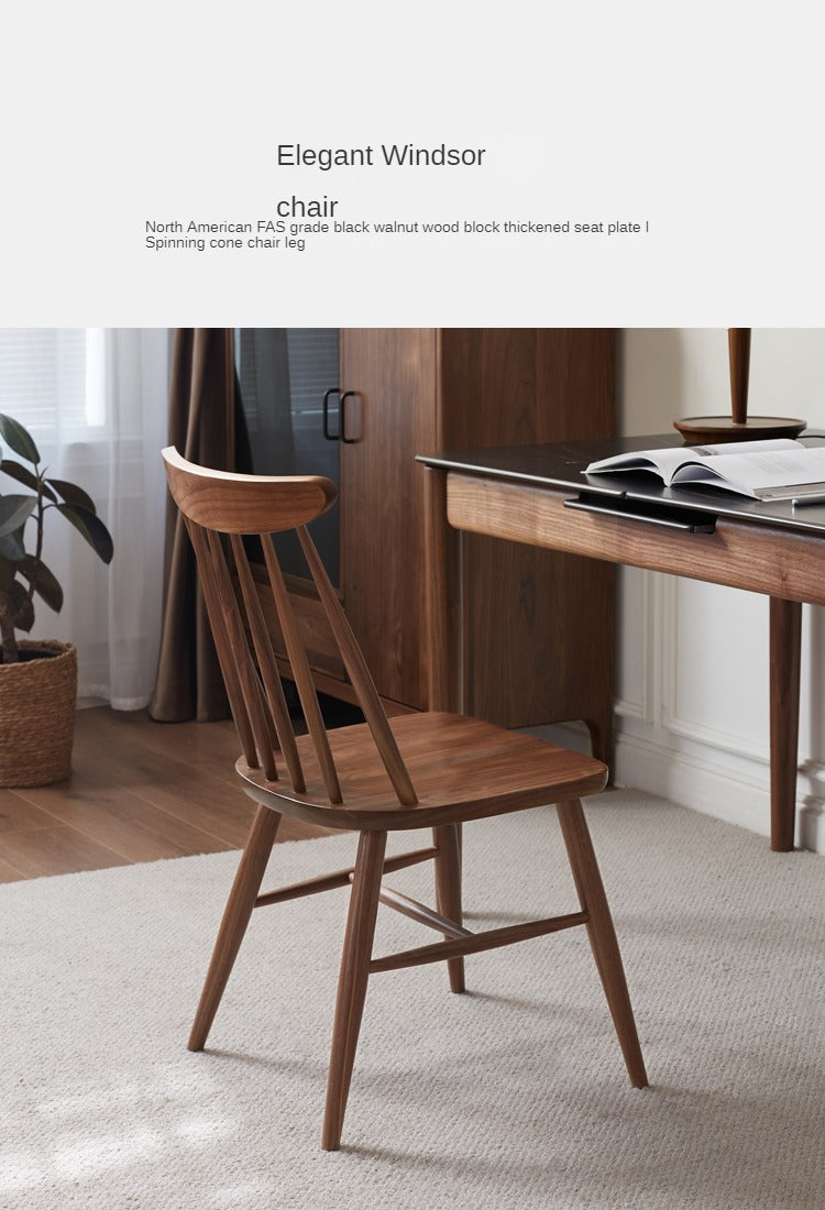 Set 4 pcs Black Walnut, Ash, Oak Solid Wood Windsor Chair