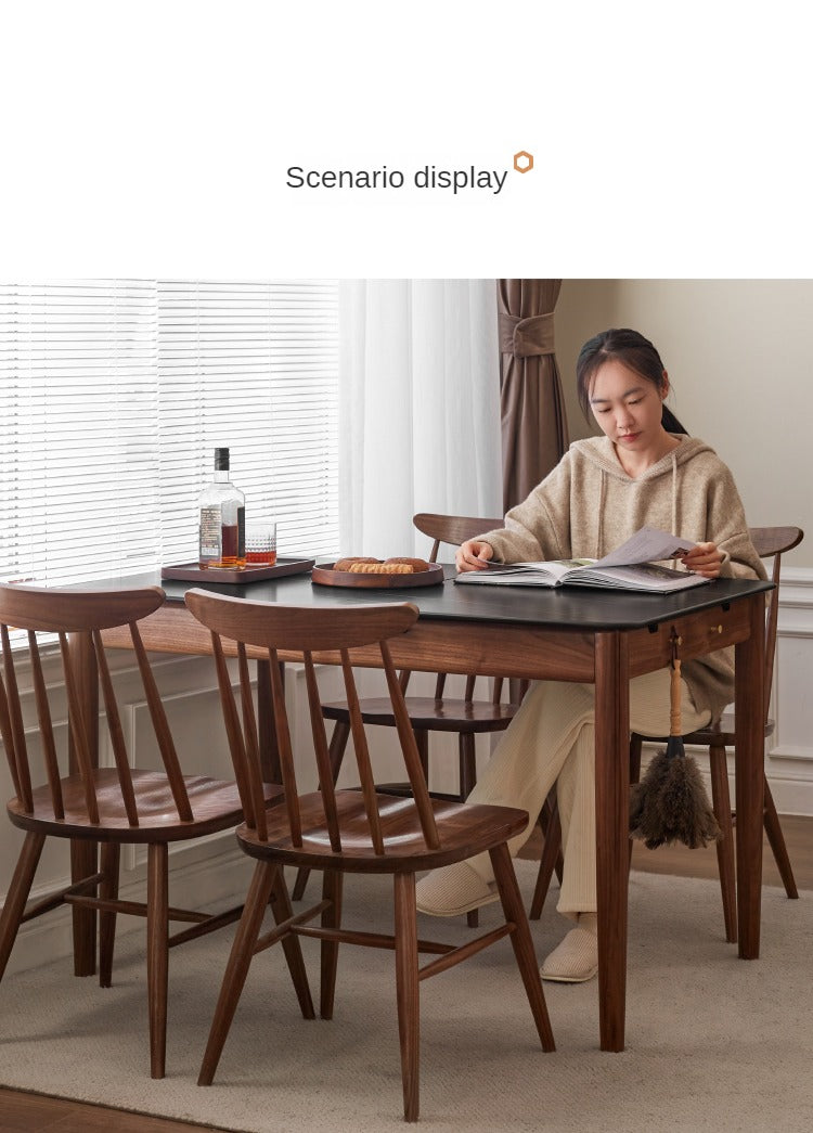 Set 4 pcs Black Walnut, Ash, Oak Solid Wood Windsor Chair